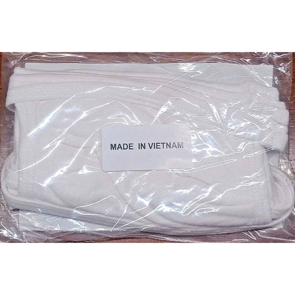 5-Pack 100% Cotton White Face Mask Protective Cover Youth Factory Sealed